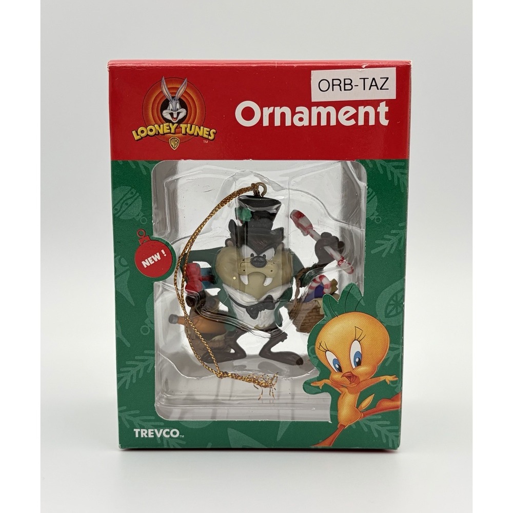 1999 Trevco Looney Tunes Taz Christmas Ornament ORB-TAZ Tasmanian Devil Vintage